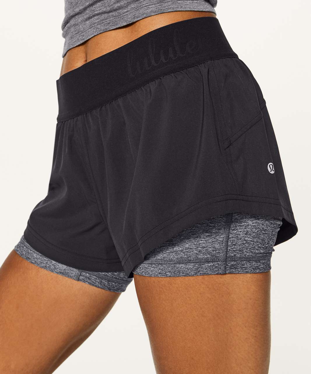 Lululemon Box It Out Short (5") - Black / Heathered Black