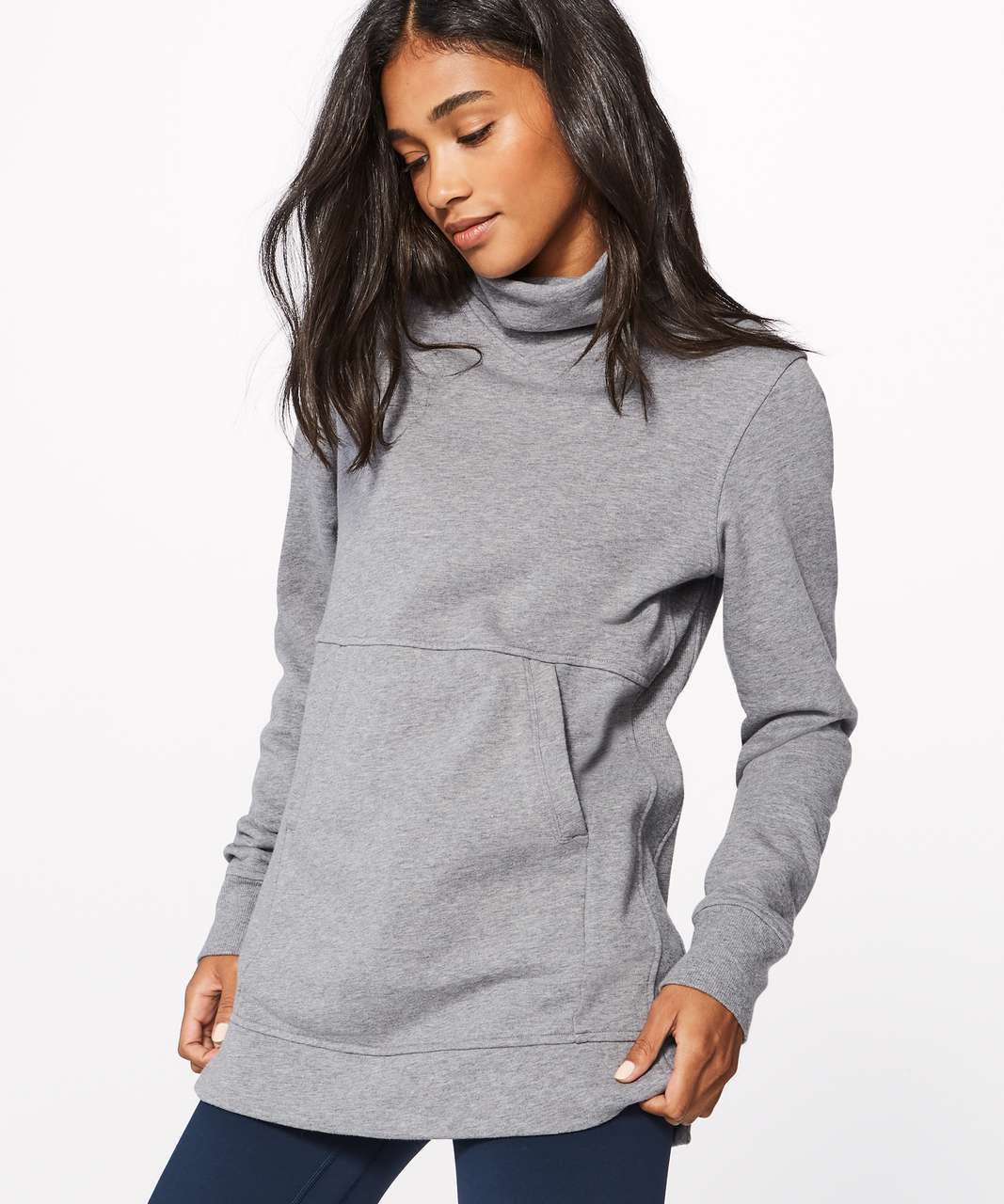 Lululemon Press Pause Pullover Funnel Neck Sweatshirt Heather