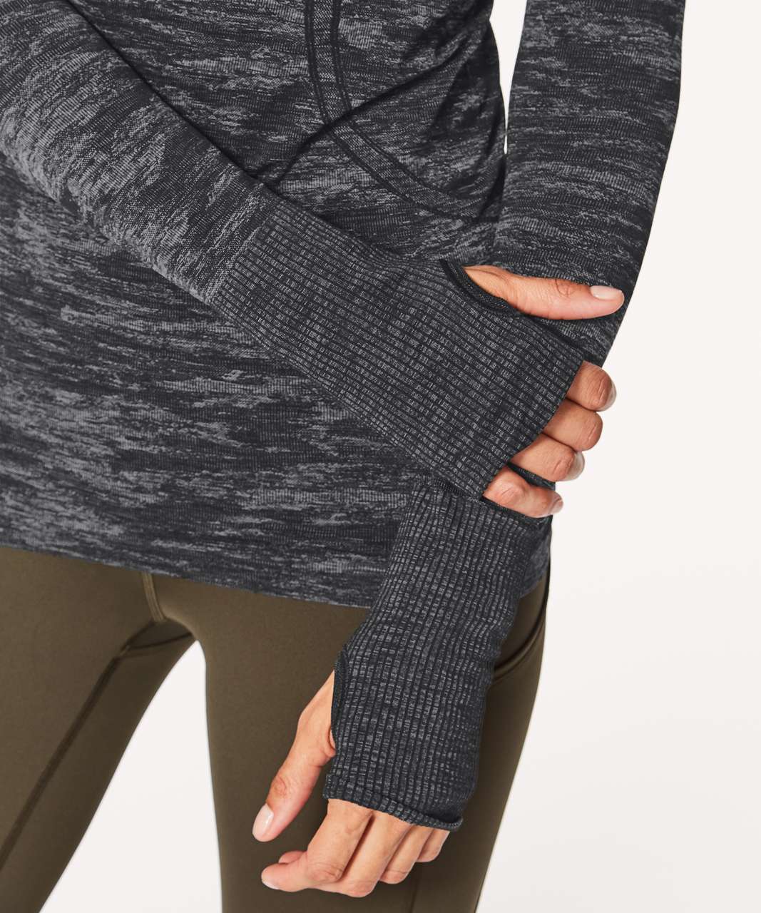 Lululemon Swiftly Tech Long Sleeve Crew - Black / White / Black