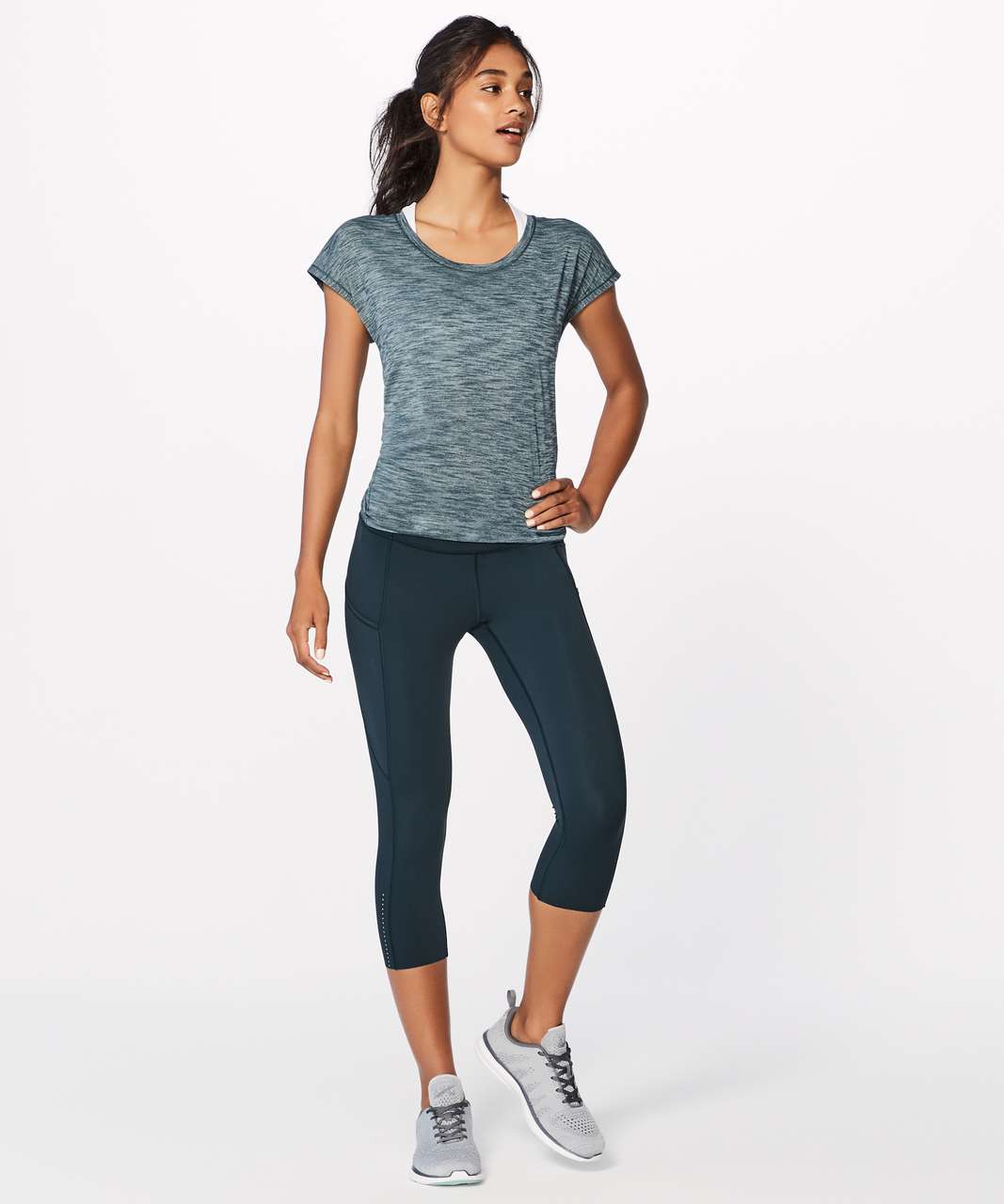 Lululemon Fast & Free Crop II *Nulux 19" - Nocturnal Teal