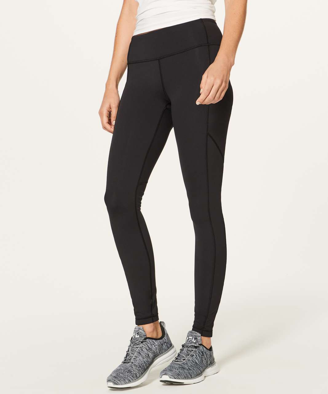 LULULEMON Speed Tight III Ruched Ankle Black Full Legging Pocket Womens Sz  4