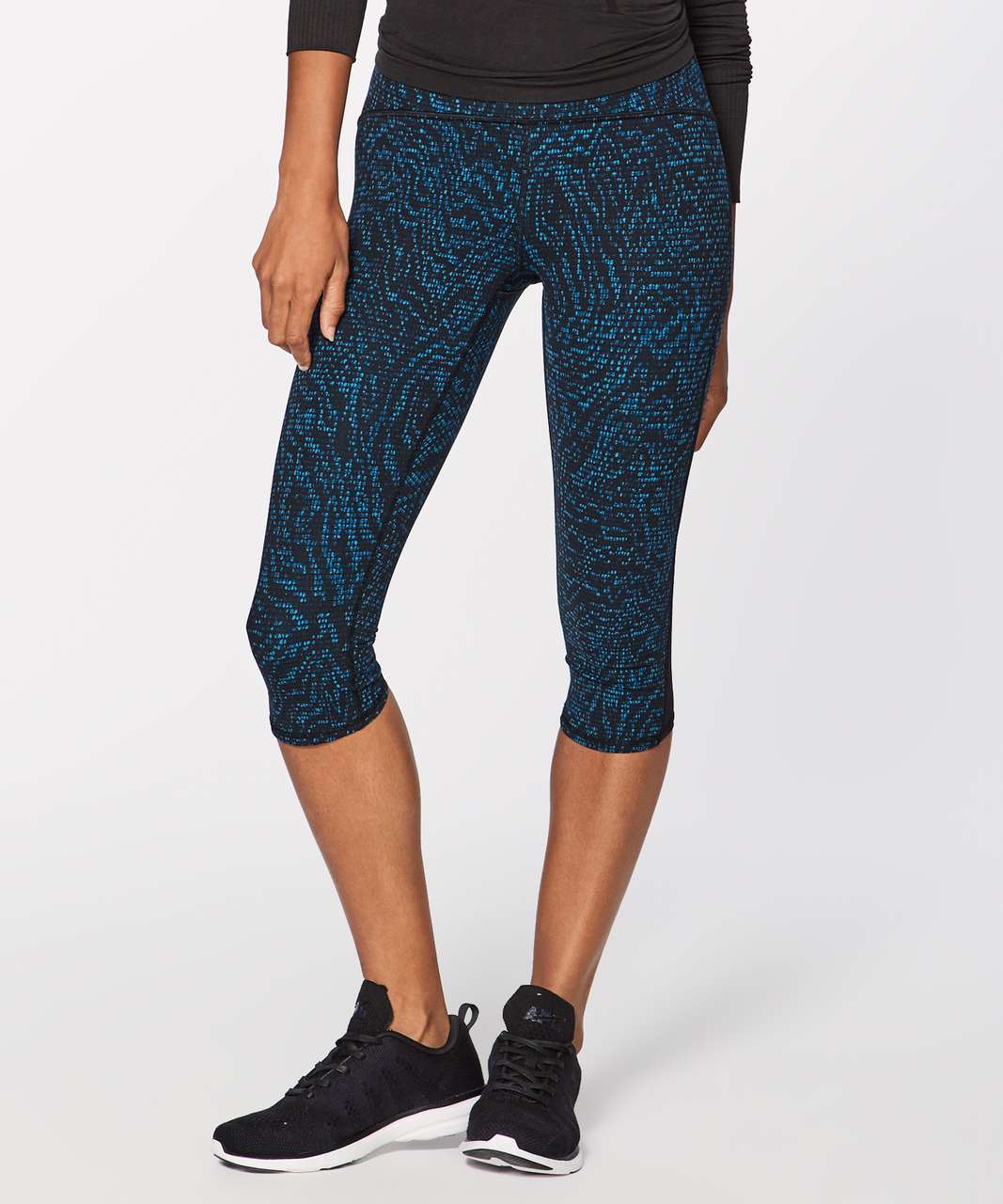 Lululemon Train Times Crop (17") - Pulse Capri Black / Black