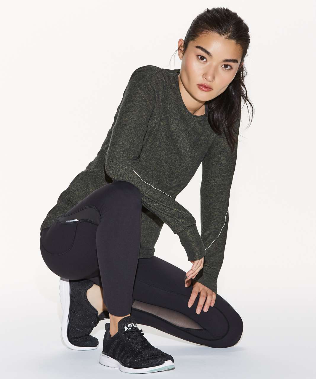 Lululemon Extra Mile Long Sleeve - Heathered Utilitarian