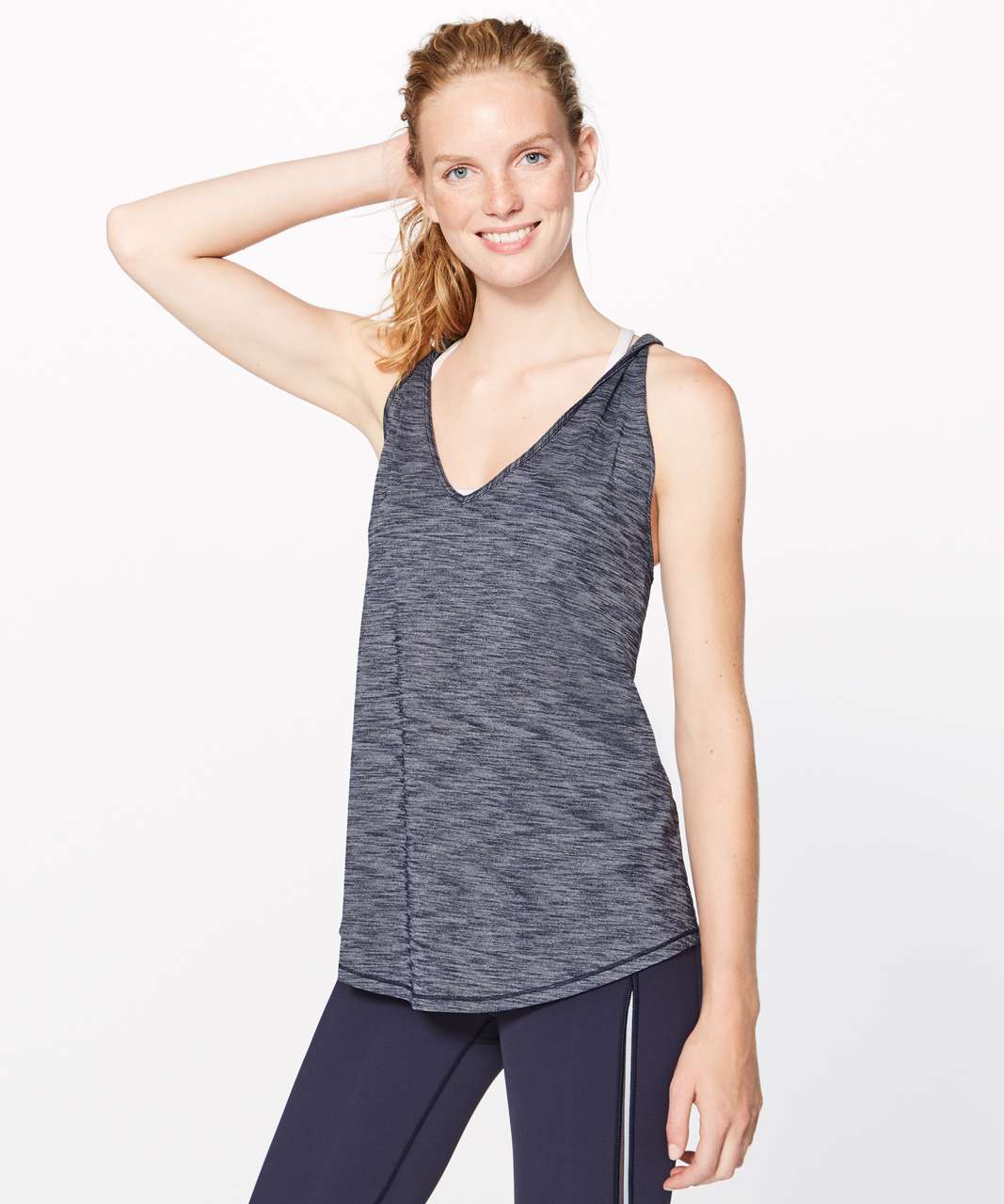 Lululemon Twist & Reach Tank - Heathered Black - lulu fanatics