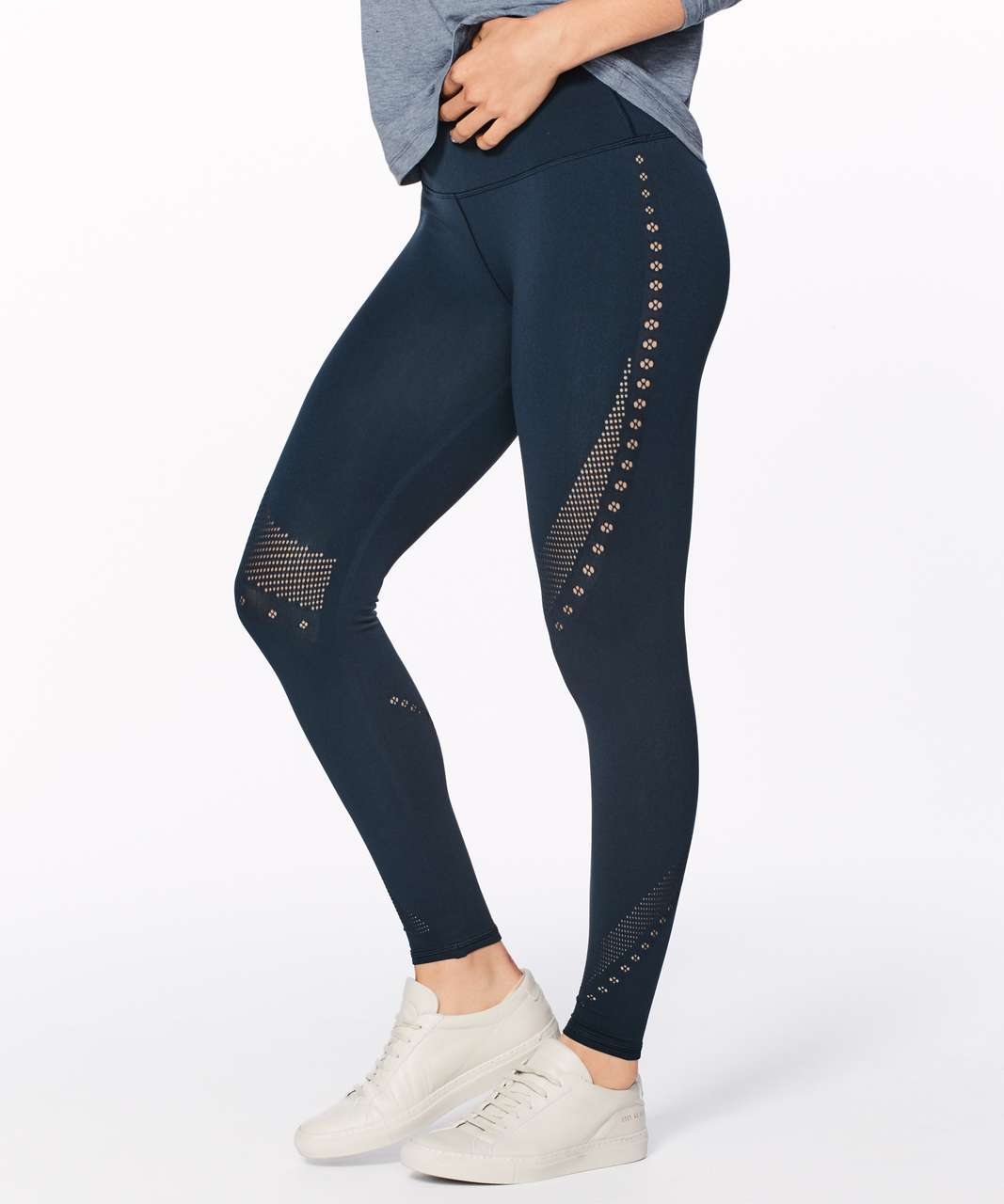 NEW LULULEMON Reveal Tight 25 Digi Rain Mesh 8 Graphite Grey