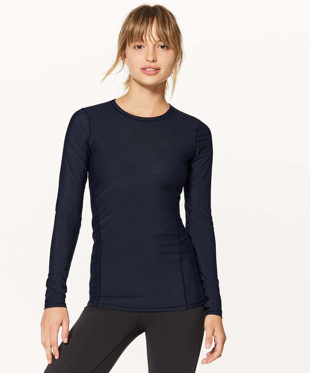 Lululemon Fresh In Mesh Long Sleeve - Midnight Navy - lulu fanatics