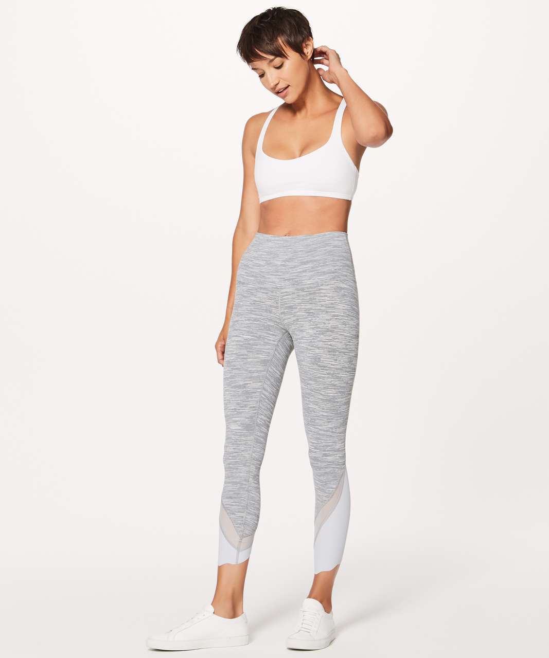 Lululemon Wunder Under Crop II (Special Edition) *Scallop 23" - Wee Are From Space Silver Spoon / Silver Spoon