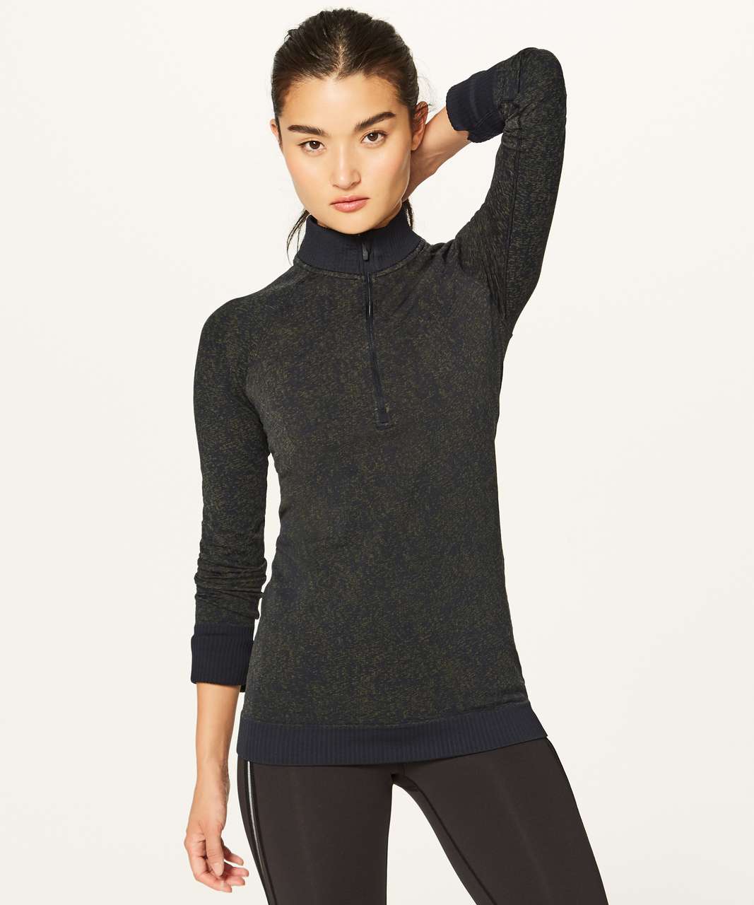 Lululemon Rest Less Pullover - Herringbone Fade Black / White - lulu  fanatics