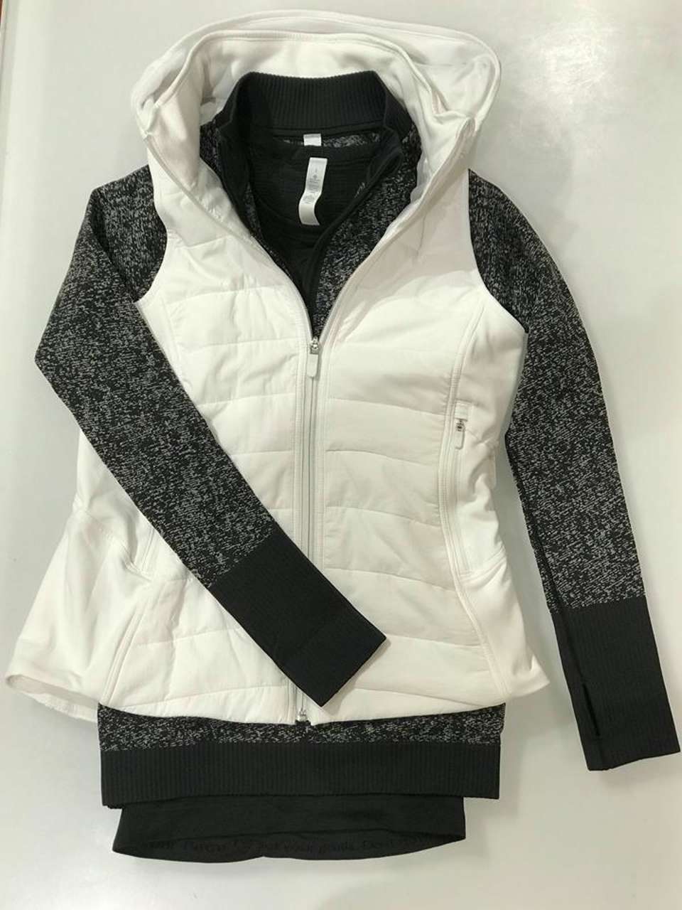 Lululemon Rest Less 1/2 Zip - Black / White - lulu fanatics