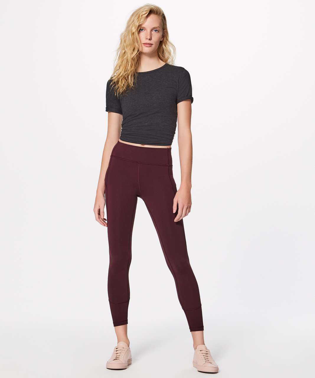 Lululemon Size 6 In Movement Tight 25 Everlux Burgundy striped