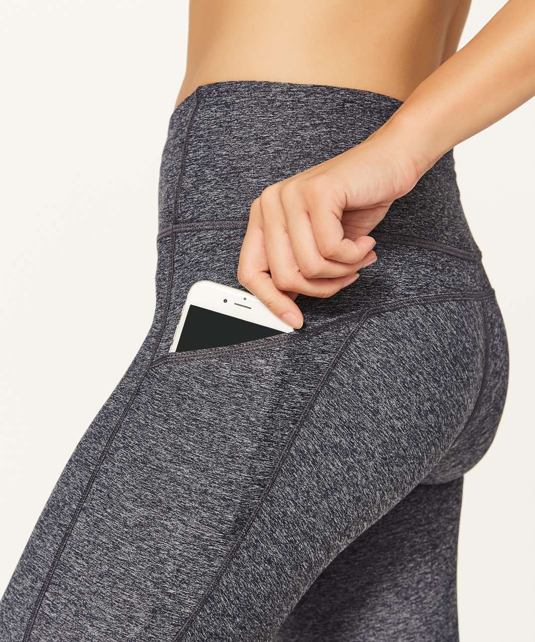 Lululemon Run On Crop (21") - Heathered Black