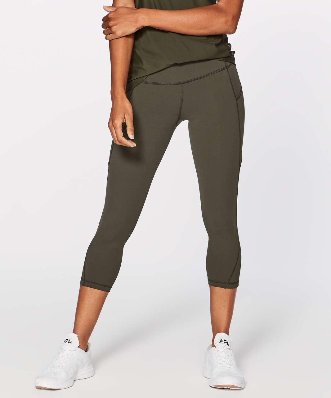 Lululemon Run On Crop (21") - Dark Olive