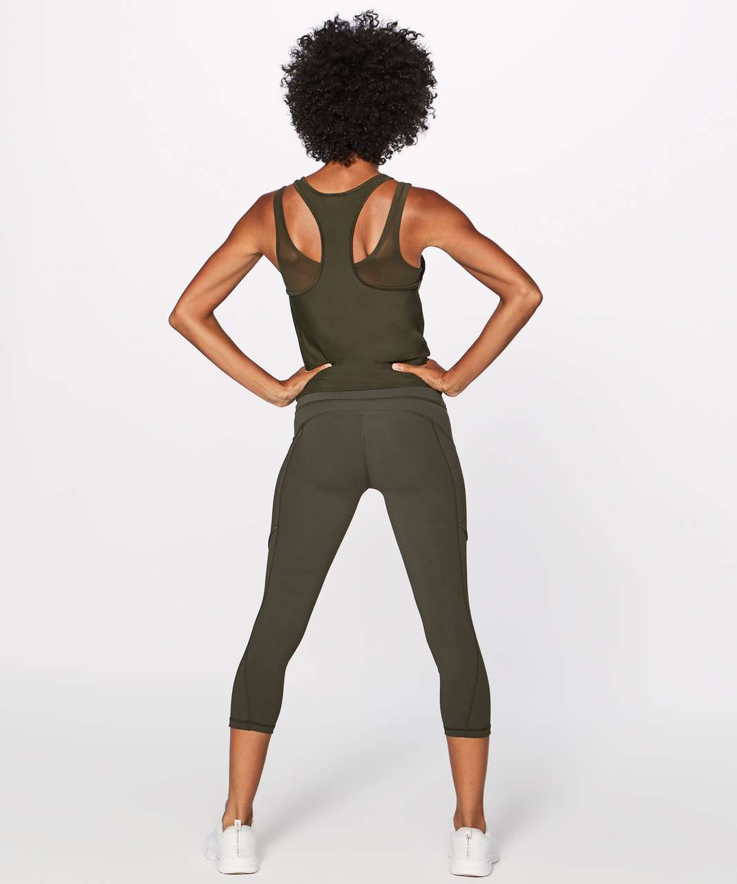 Lululemon Run On Crop (21) - Dark Olive - lulu fanatics