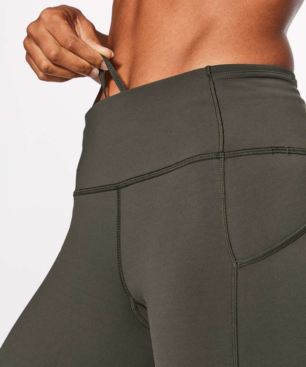 Lululemon Run On Crop (21) - Dark Olive - lulu fanatics