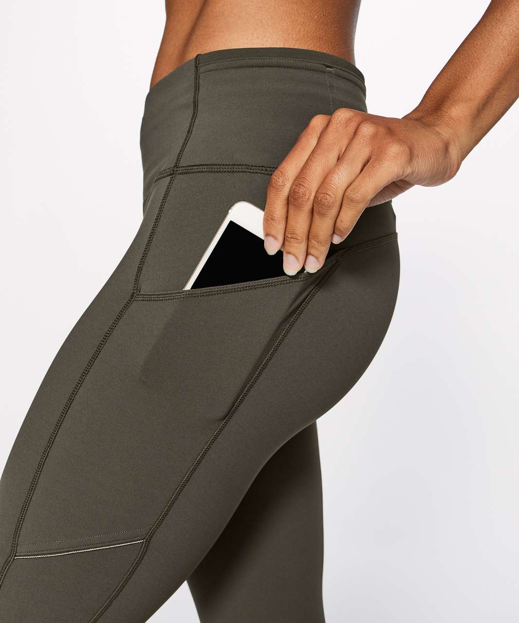 Lululemon Run On Crop (21") - Dark Olive