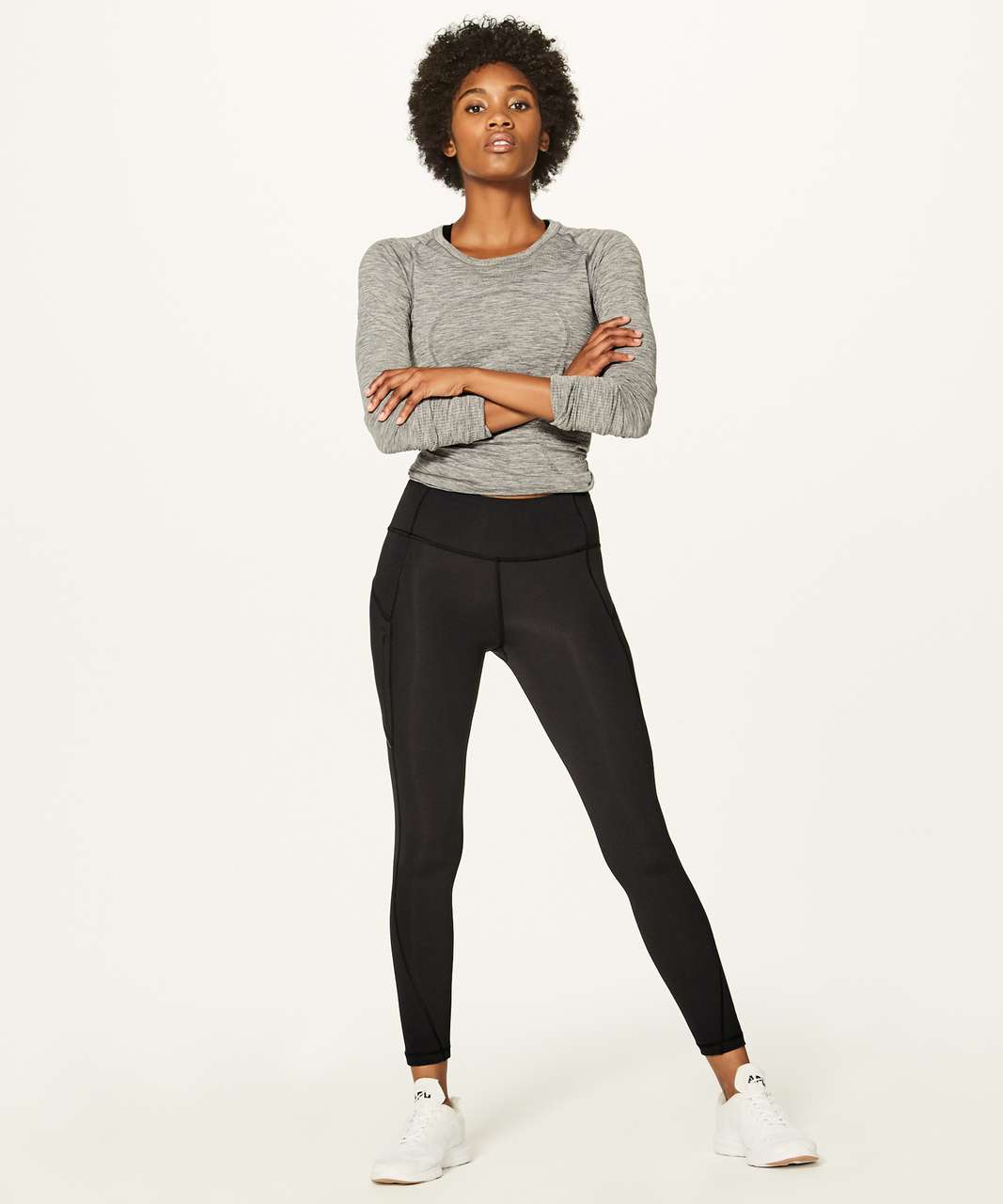 Lululemon Run: Back on Track Tight - Black / Heathered Black - lulu fanatics