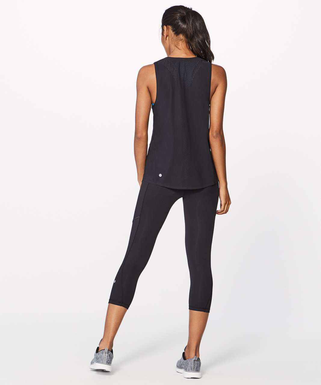 Lululemon Run: Back on Track Tight - Black / Pigment Blue / Pigment Blue  White Microstripe - lulu fanatics