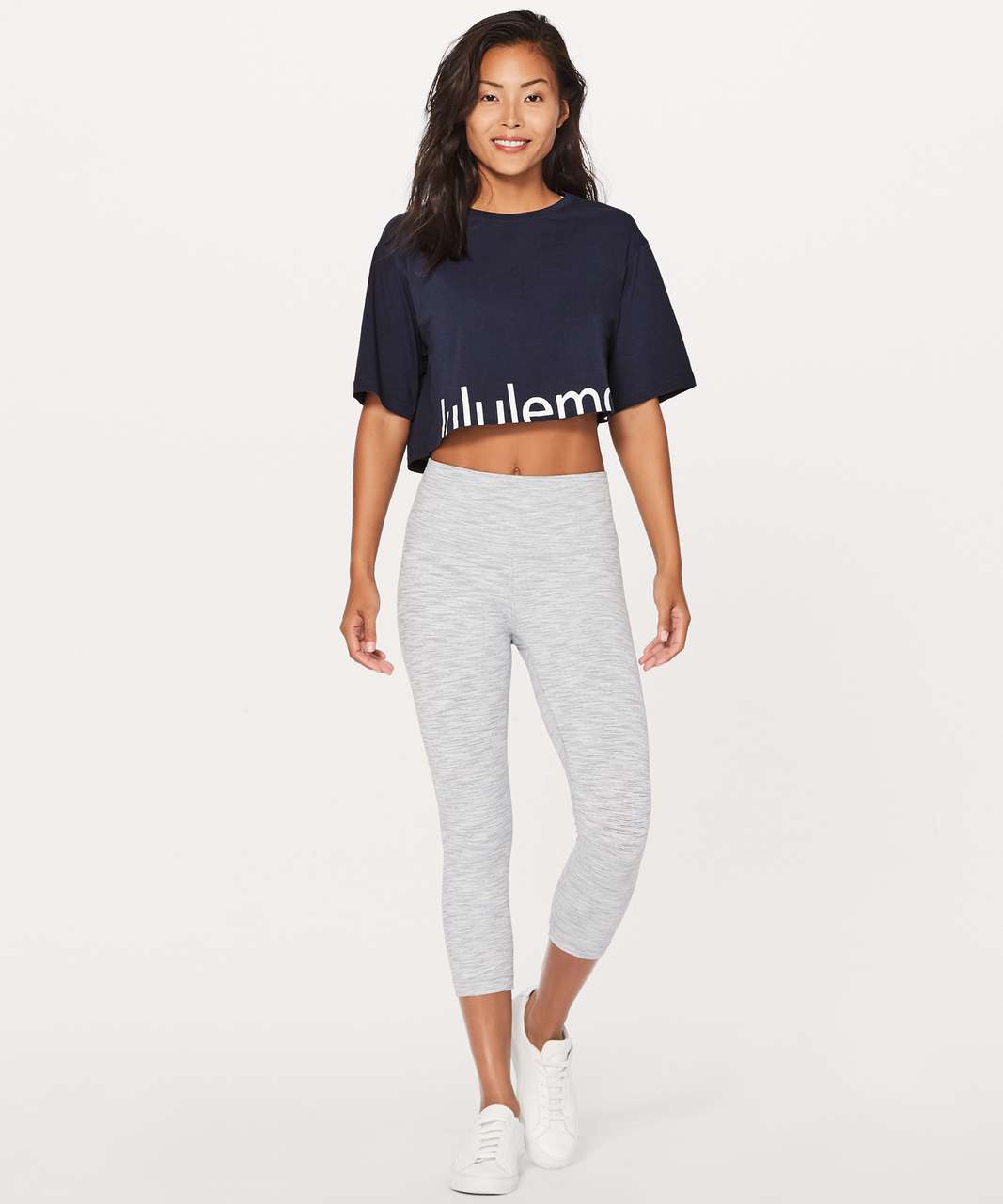 Lululemon Cortes Crop Tee (Expression) - Midnight Navy