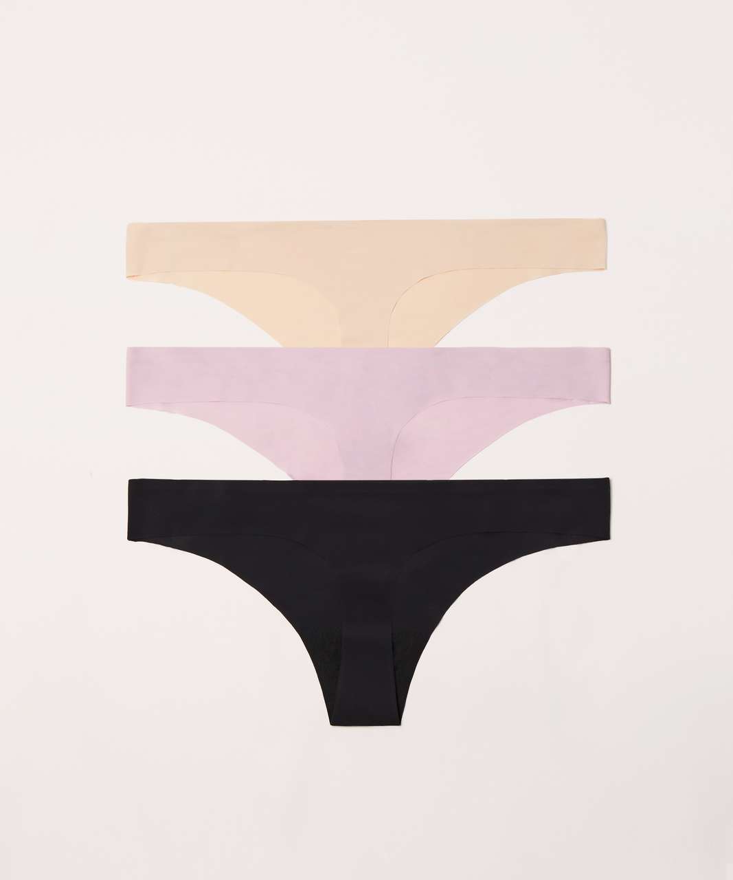 Lululemon Namastay Put Thong 3 Pack - Black / Nudie / Rose Quartz - lulu  fanatics