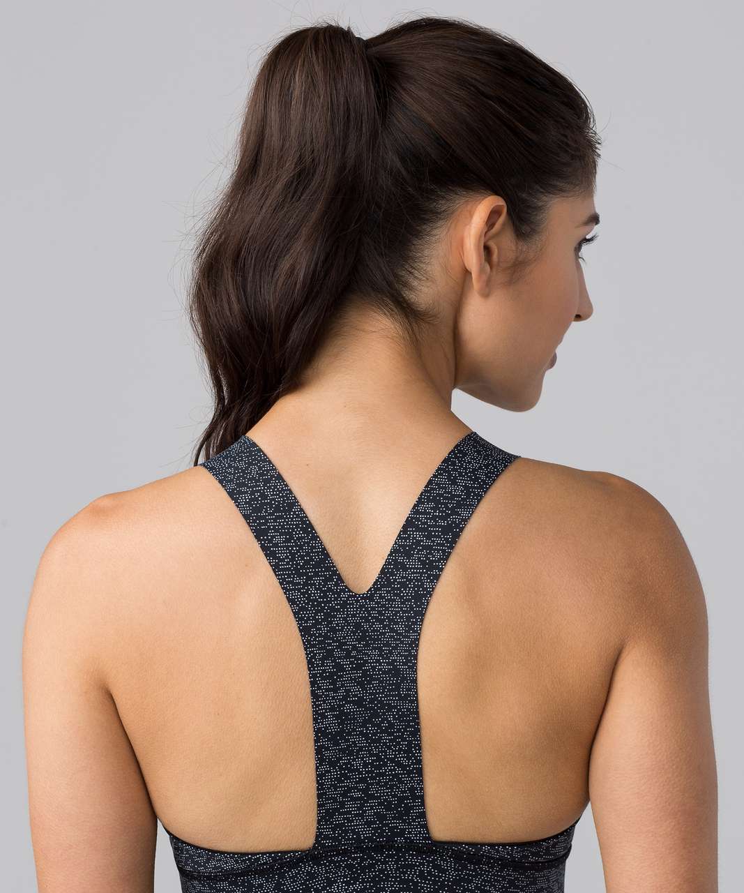 Lululemon Fast & Free Bra (Nulux) - Soundwave Alpine White Black