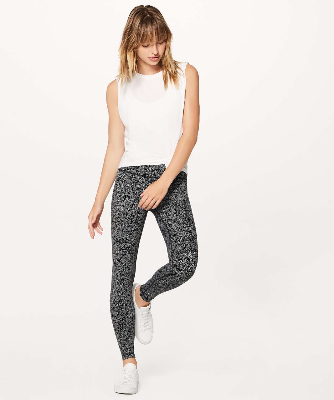 Lululemon Wunder Under Hi-Rise Tight (28") - Luon Crackle Jaquard Black White