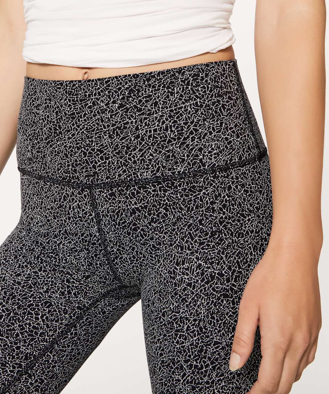 Lululemon Wunder Under Hi-Rise Tight (28") - Luon Crackle Jaquard Black White