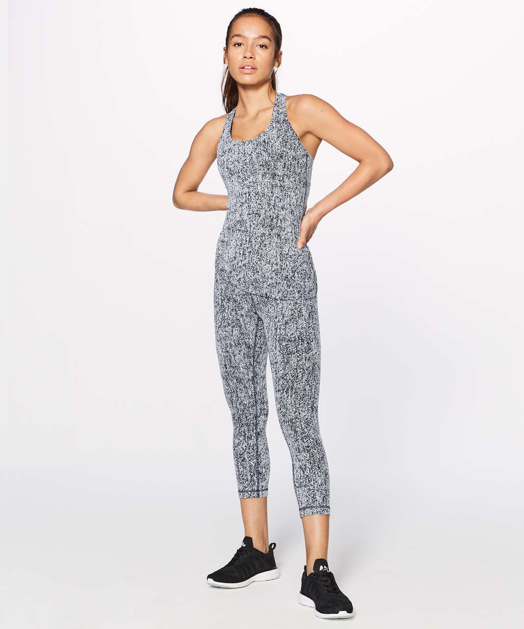 Lululemon Cool Racerback II - Luon Irregular Denim Twill Black White