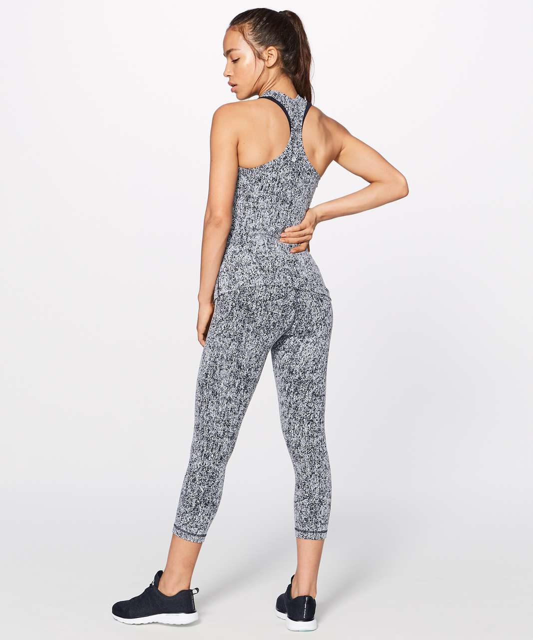 Lululemon Cool Racerback II - Luon Irregular Denim Twill Black White