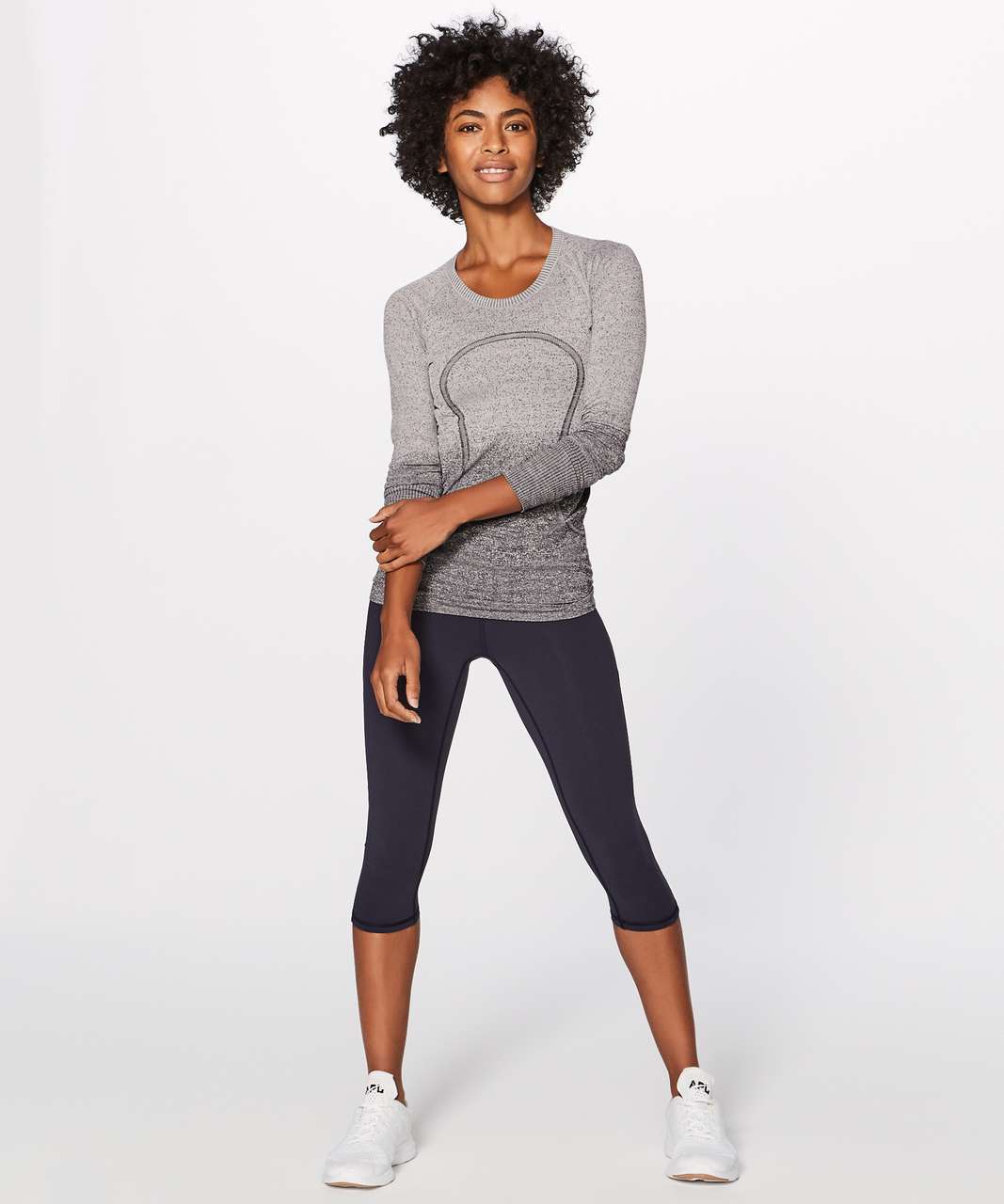 Lululemon Swiftly Tech Long Sleeve Crew - White / Dark Cast