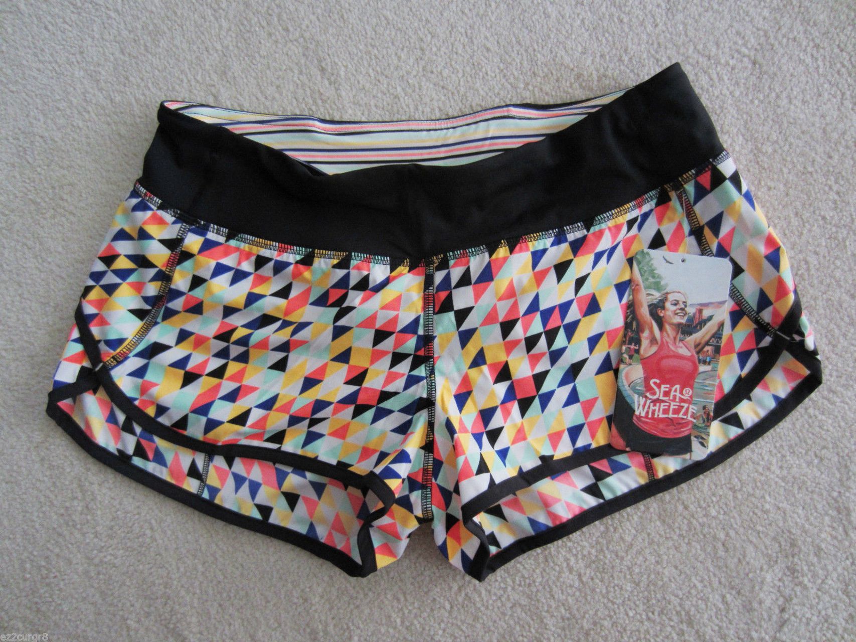 Lululemon Speed Short - 2013 Seawheeze - Tri Check Angel Wing/Black/Mountie Stripe Multi