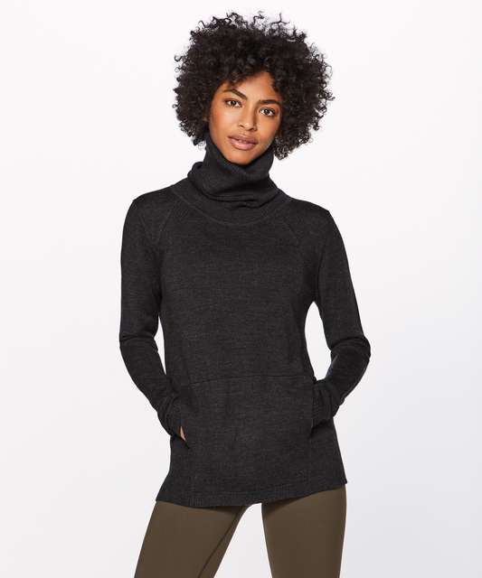 Lululemon Women's Sweat and Savasana Merino Wool Sweater Turtleneck Dark  Gray 6