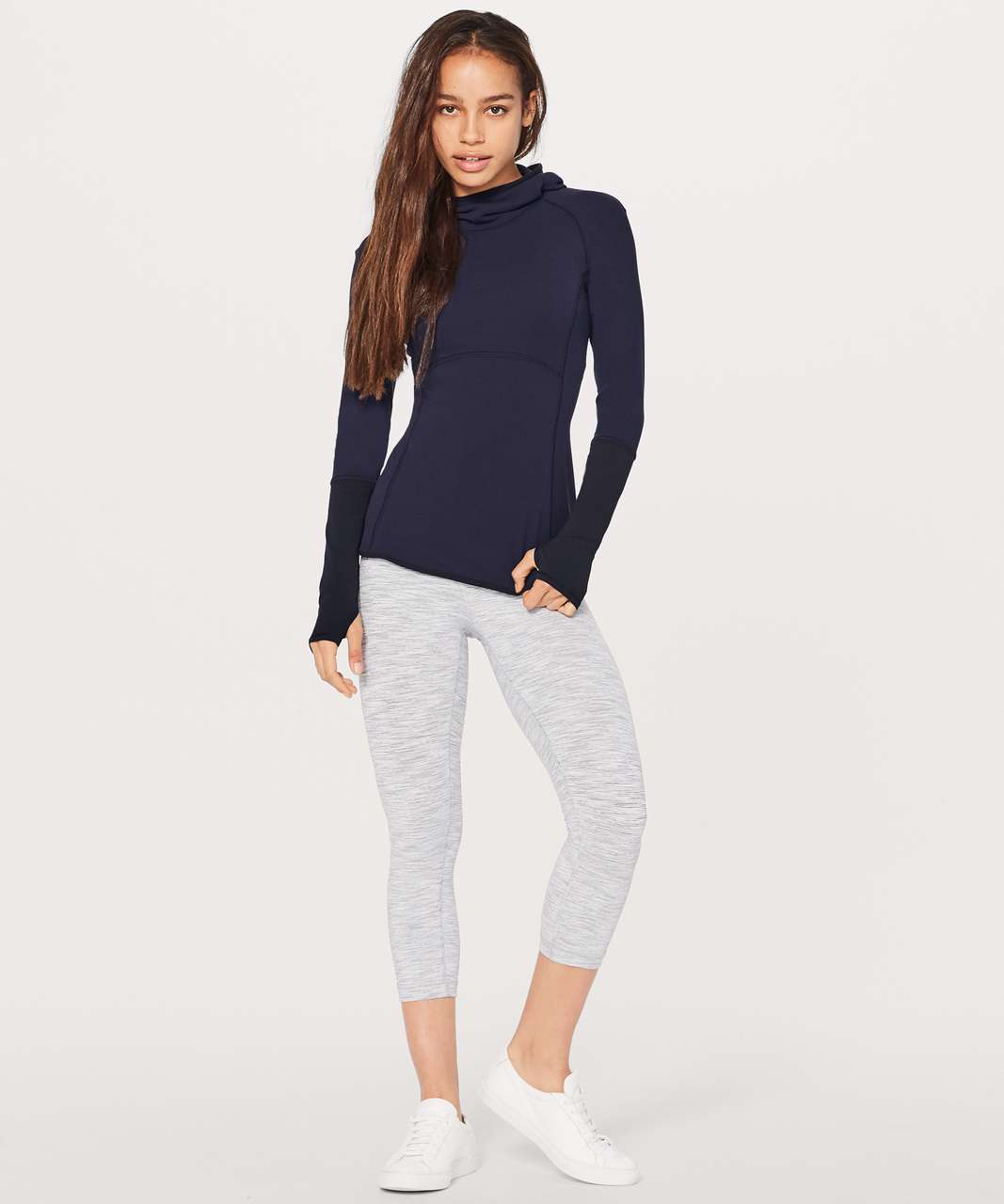 Lululemon Shape Up Pullover (Nulu) - Midnight Navy / Black - lulu fanatics