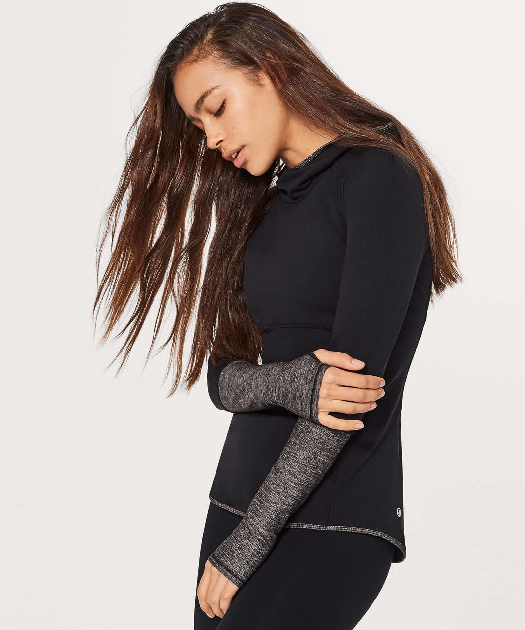 Lululemon Shape Up Pullover (Nulu) - Black / Heathered Black