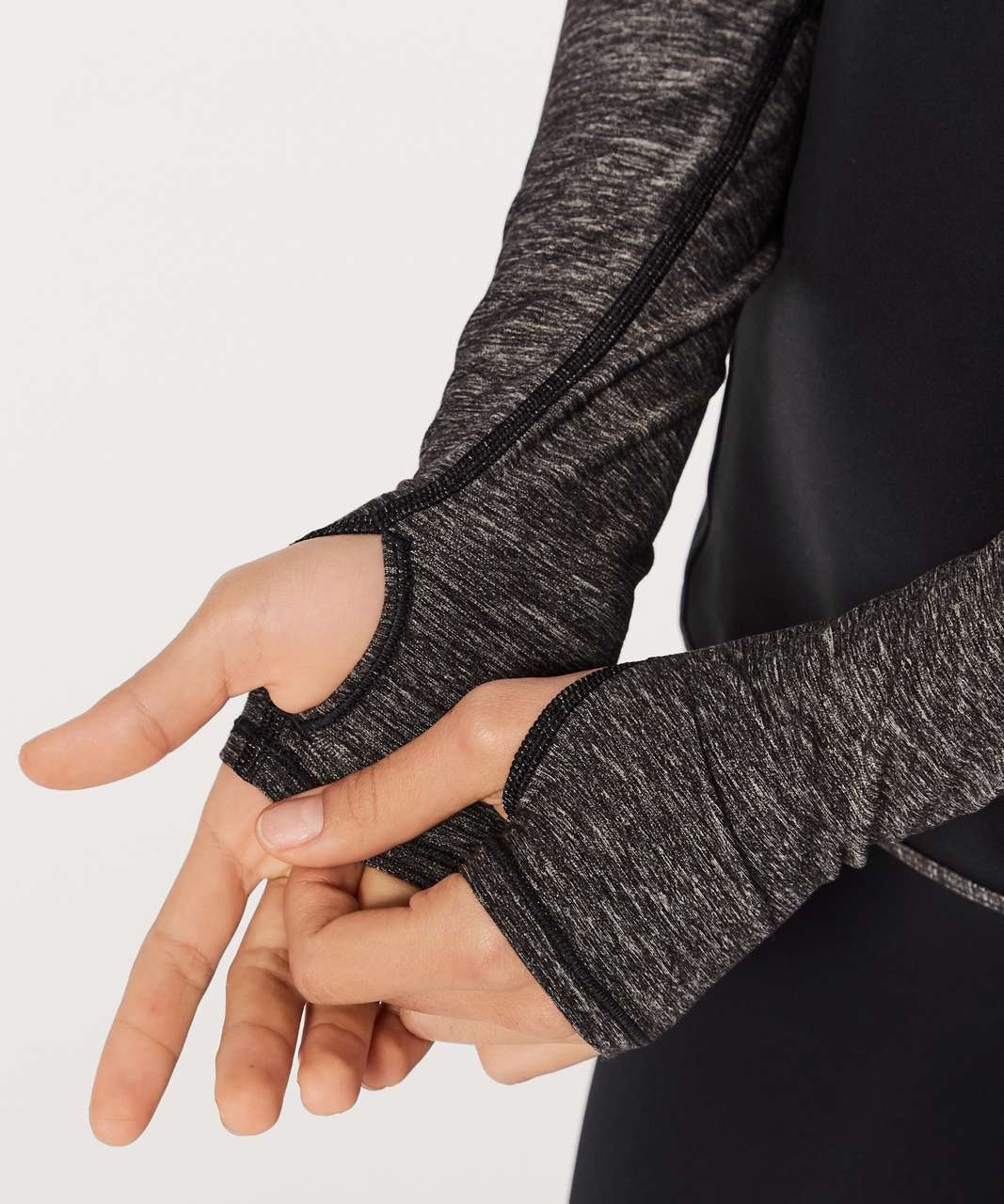 Lululemon Shape Up Pullover (Nulu) - Black / Heathered Black