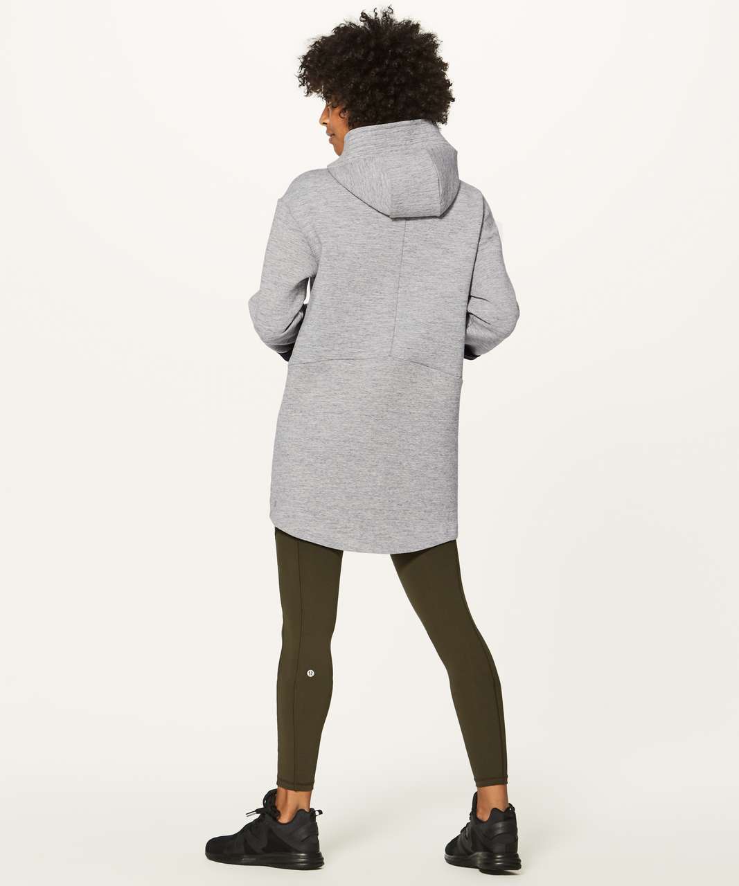 Lululemon New Form Coat - Heathered Space Dyed Medium Grey / Black