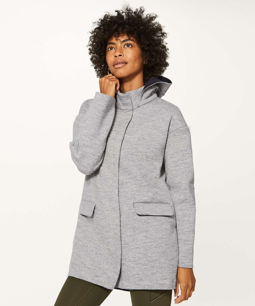 Lululemon New Form Coat - Heathered Space Dyed Medium Grey / Black ...