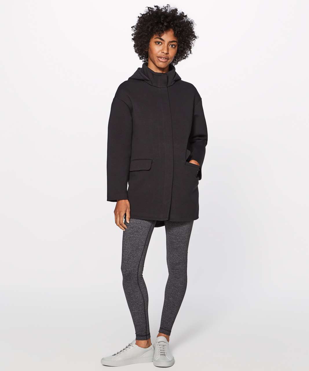 Lululemon New Form Coat - Heathered Space Dyed Medium Grey / Black