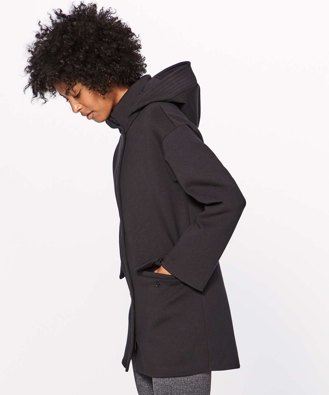 Lululemon New Form Coat - Heathered Space Dyed Medium Grey / Black