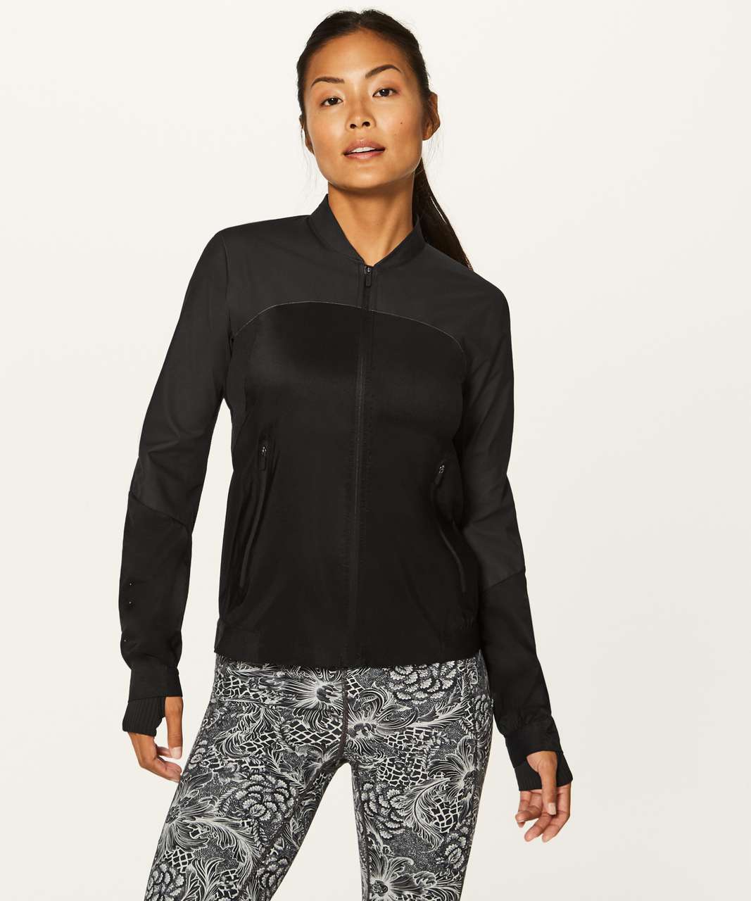 Lululemon Seamless Training Jacket - Black / Black - lulu fanatics