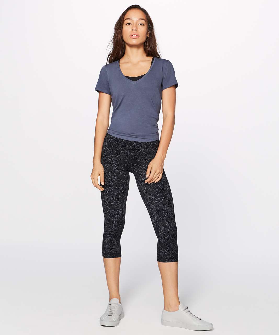 Lululemon Align Crop *19" - Lacescape Dark Cast Black