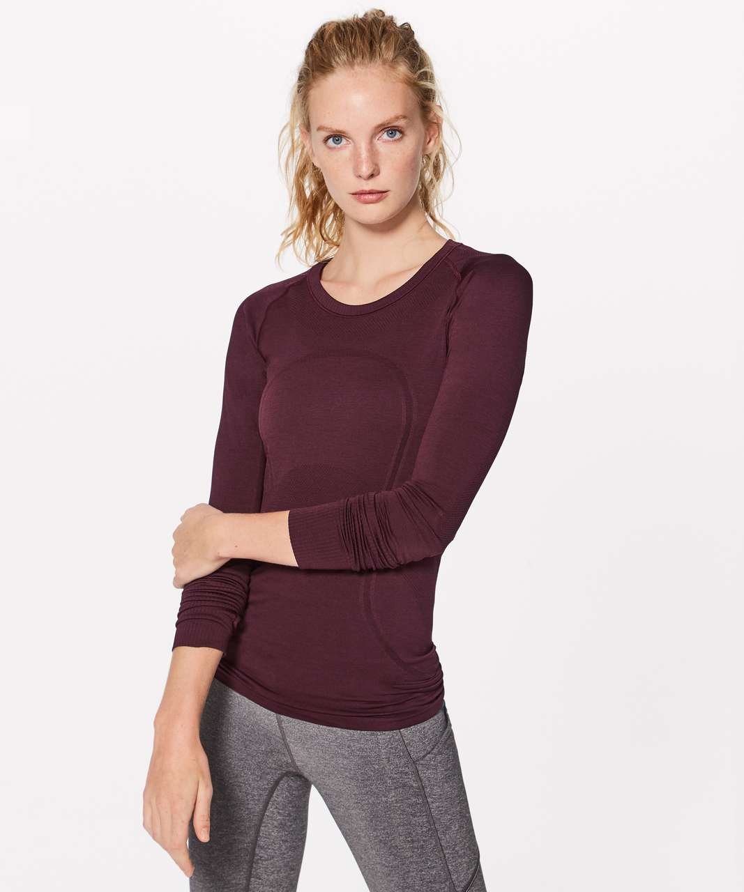 Lululemon Swiftly Tech Long Sleeve Crew - Garnet / Garnet