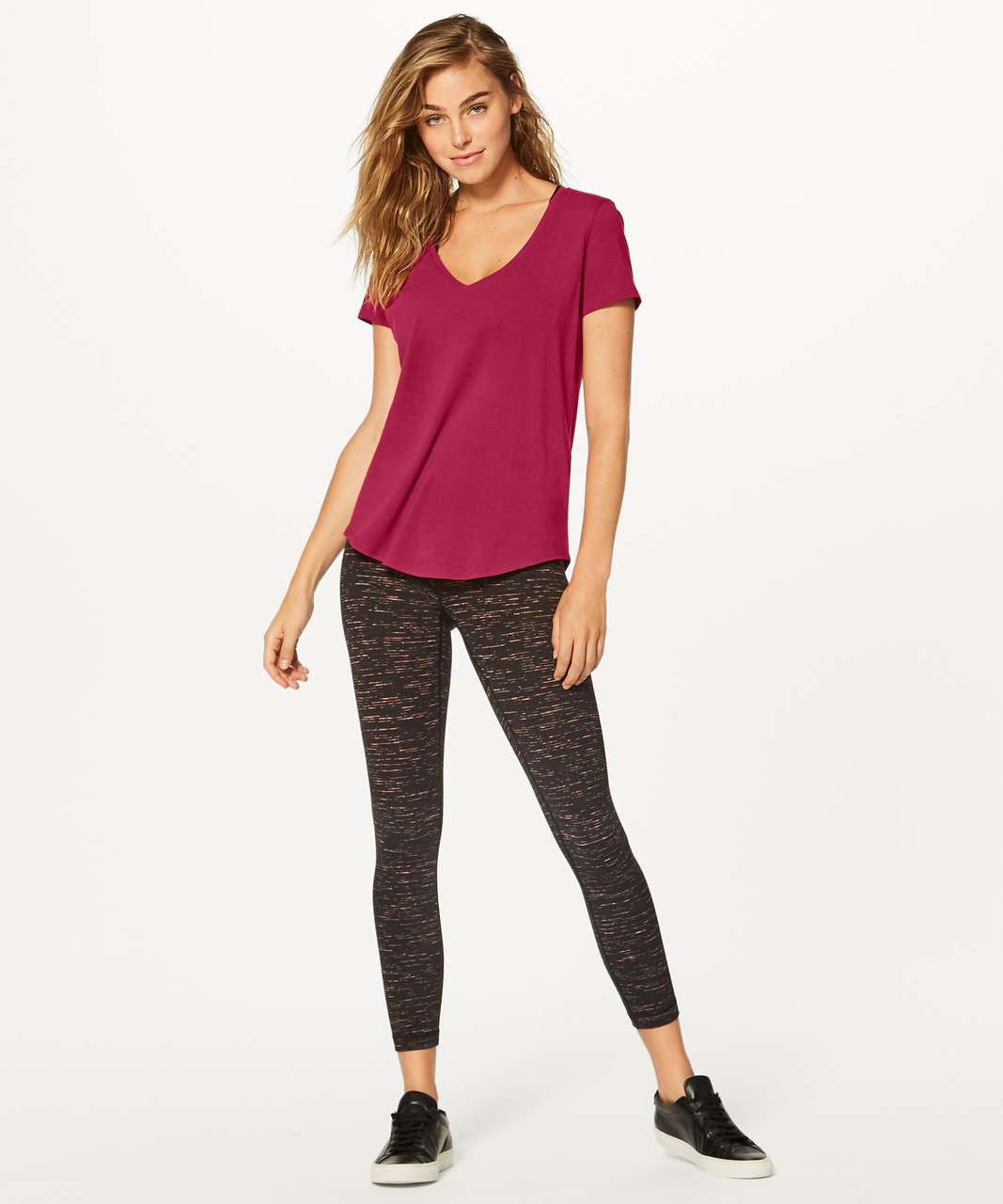 Lululemon Love Crew Tee Pima Cotton Size 2 Dark Red DKRD 25298.