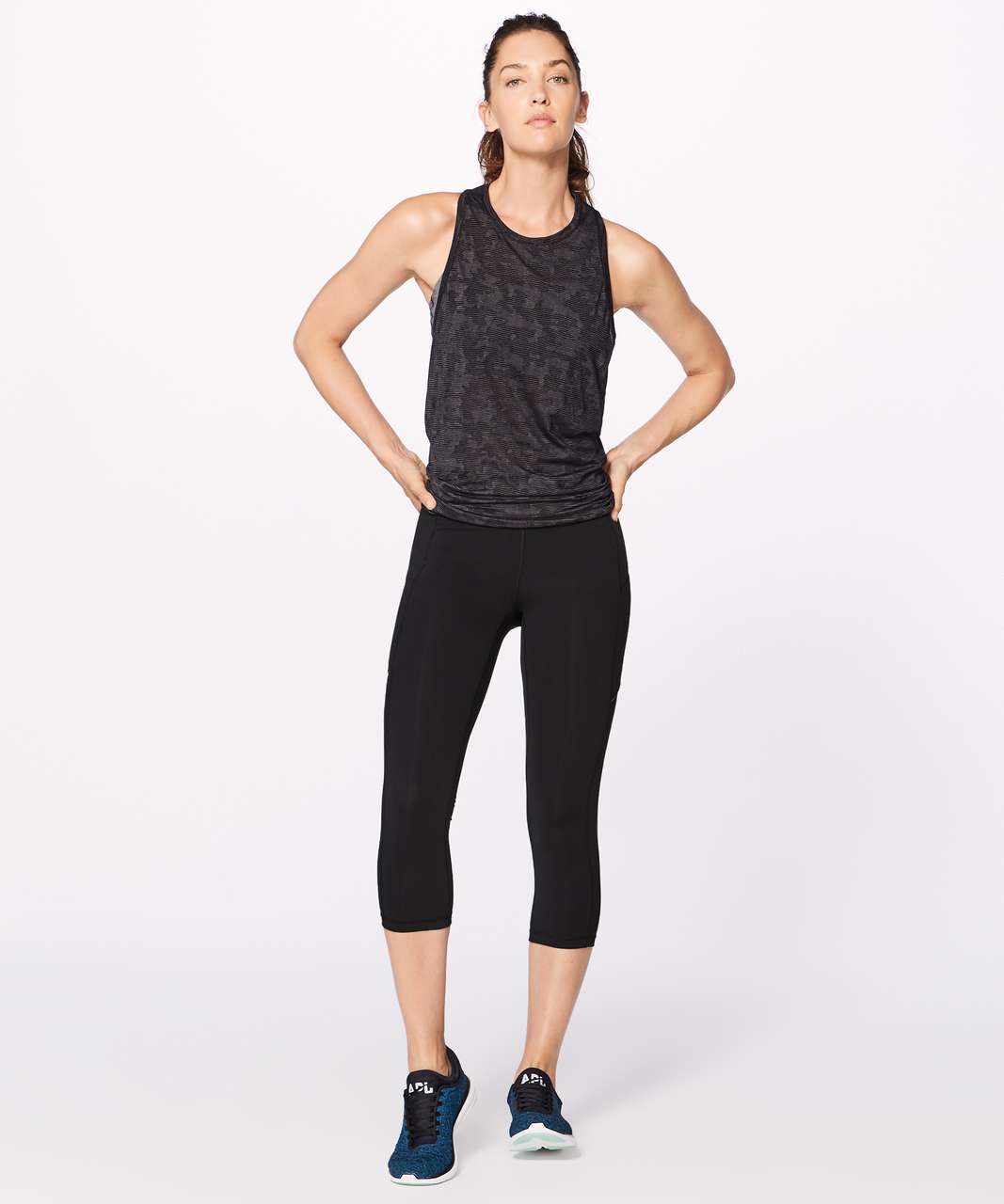 Lululemon Miles Ahead Tank (Camo) - Black