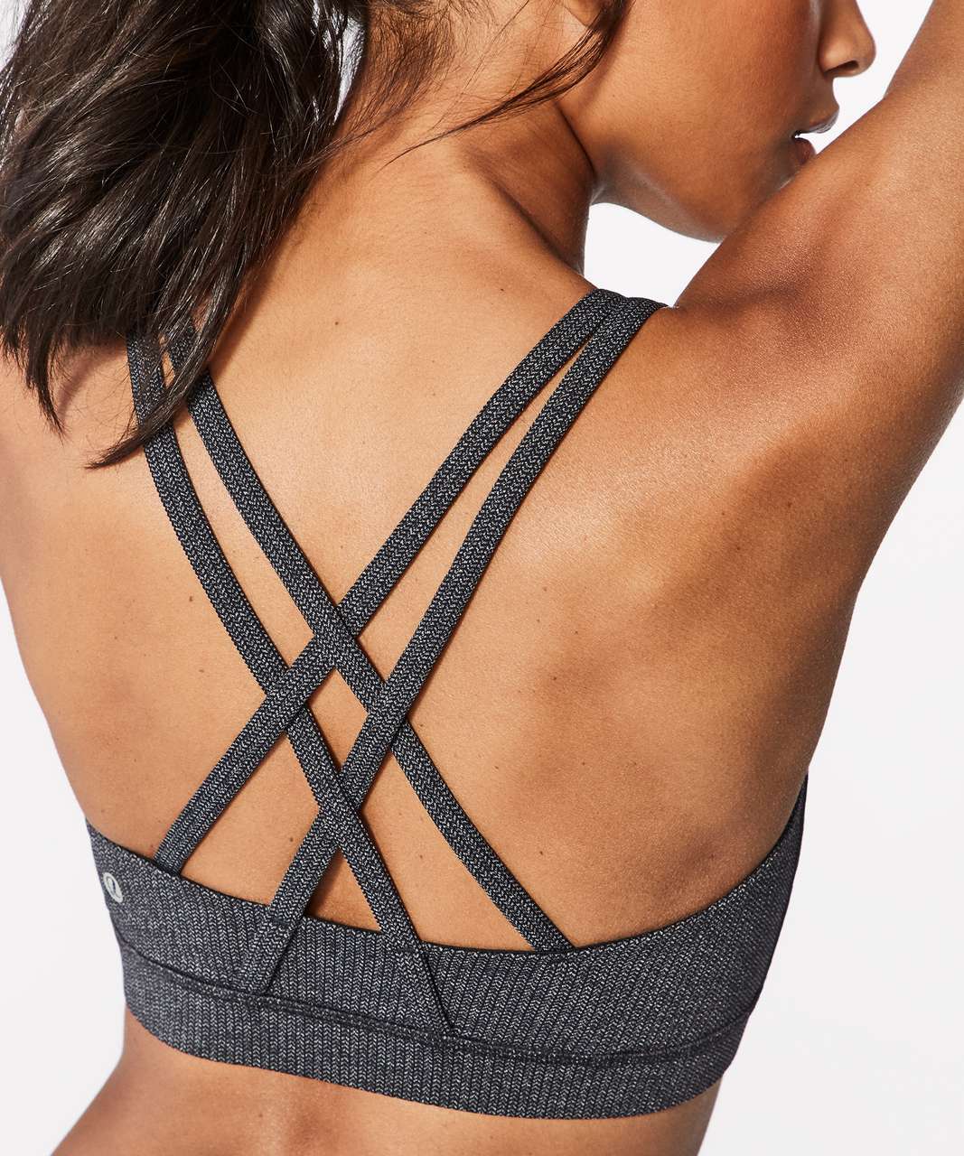 Lululemon Energy Bra - Power Luxtreme Variegated Knit Black Heathered Black