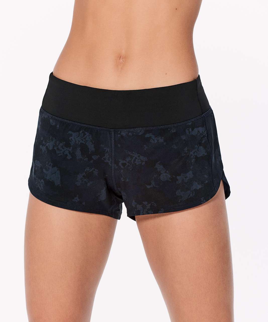 Lululemon Speed Up Short *2.5" - Camouflaged Midnight Navy Black / Black