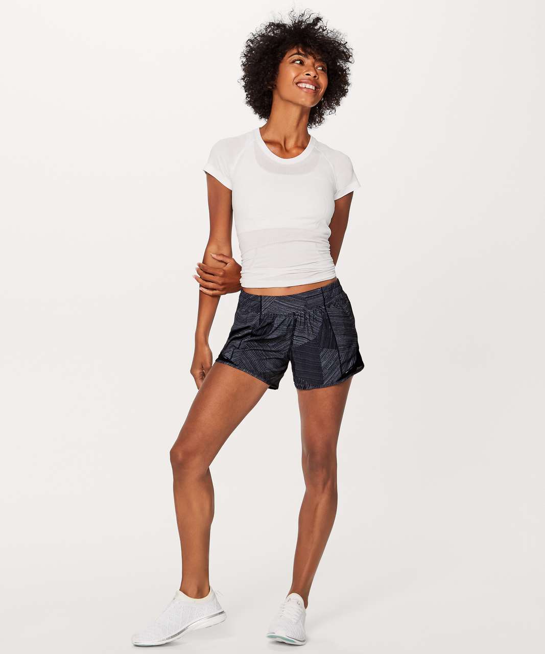 Lululemon Hotty Hot Short II (Long 4") - Etch Hail Midnight Navy / Midnight Navy