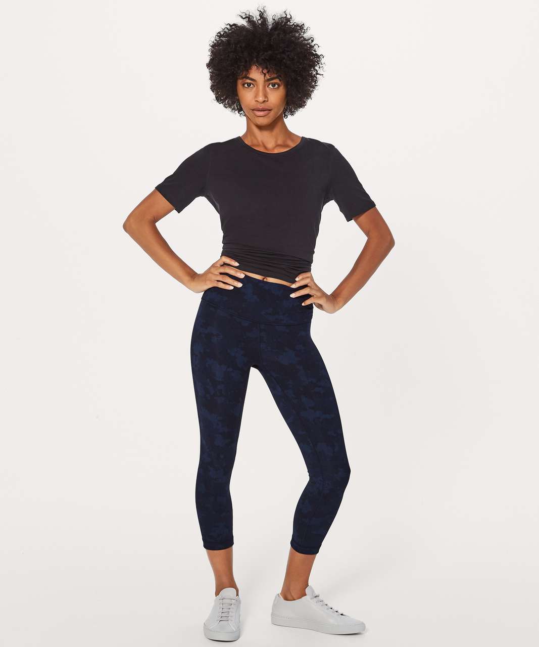 Lululemon Wunder Under Crop (Hi-Rise) (Full-On Luxtreme 21") - Camouflaged Midnight Navy Black