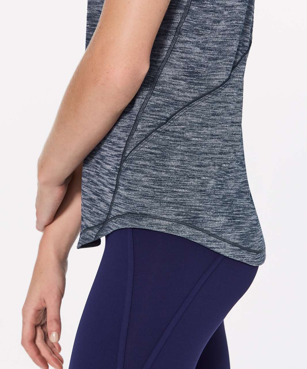 Lululemon Long Distance Short Sleeve - Heathered Mach Blue