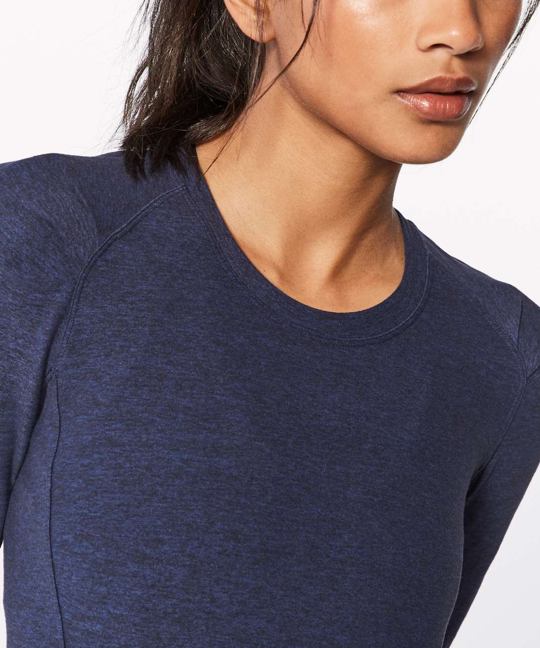 Lululemon Extra Mile Long Sleeve - Heathered Hero Blue / Black