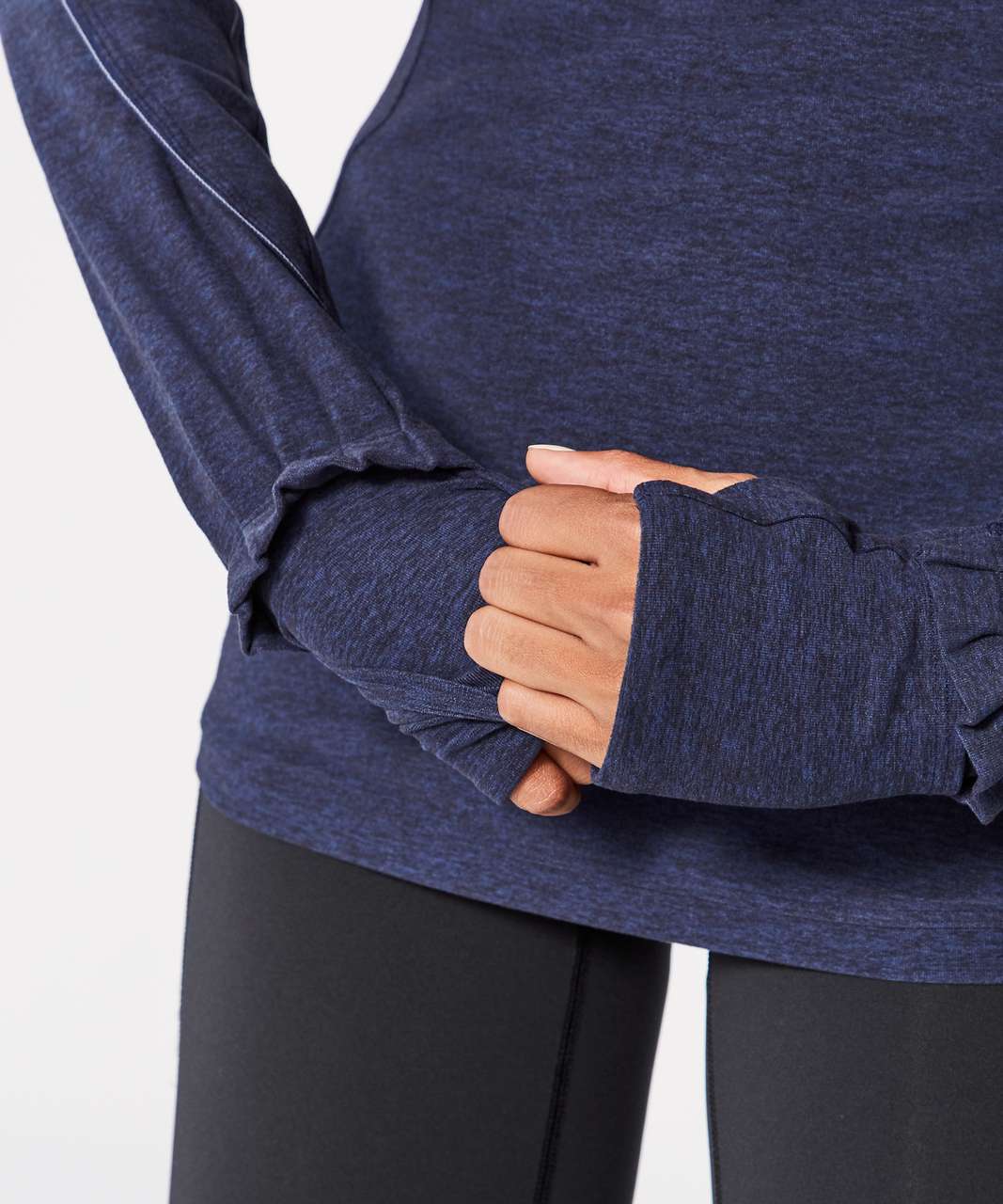 Lululemon Extra Mile Long Sleeve - Heathered Hero Blue / Black